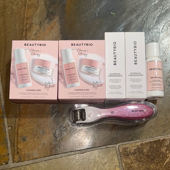 Beautybio Skincare Bundle+ Microneedling Tool - Cleanse & Zen Beauty Bio LOT